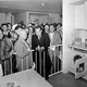 Nikita Khrushchev speaks with Richard Nixon during the “Kitchen Debate” on July 24, 1959